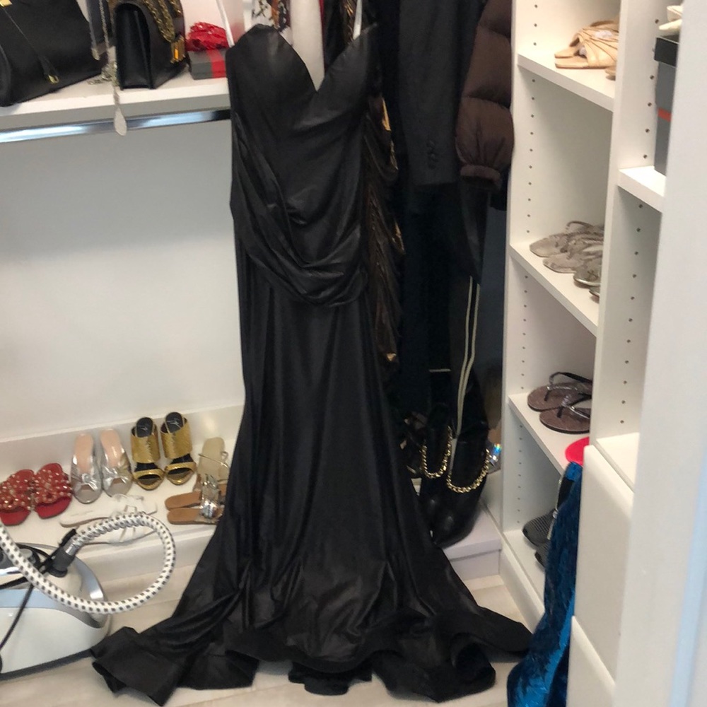 Jovani leather gown